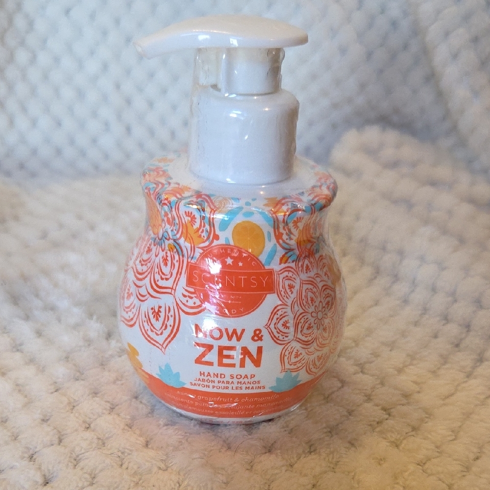 Scentsy Now & Zen Hand Soap - Orange and Blue Design